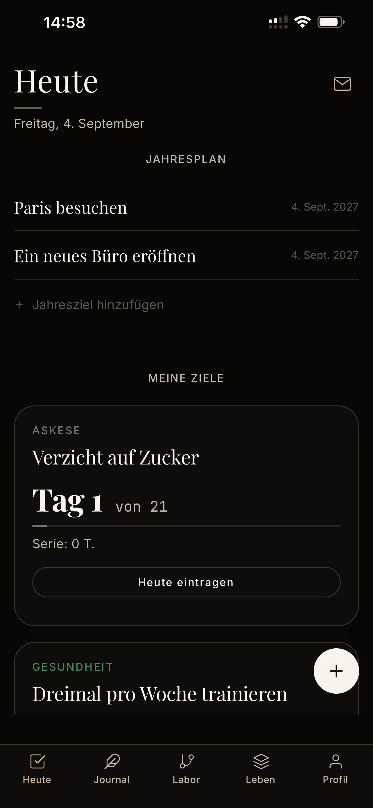 Baue über die Zeit Beständigkeit auf.