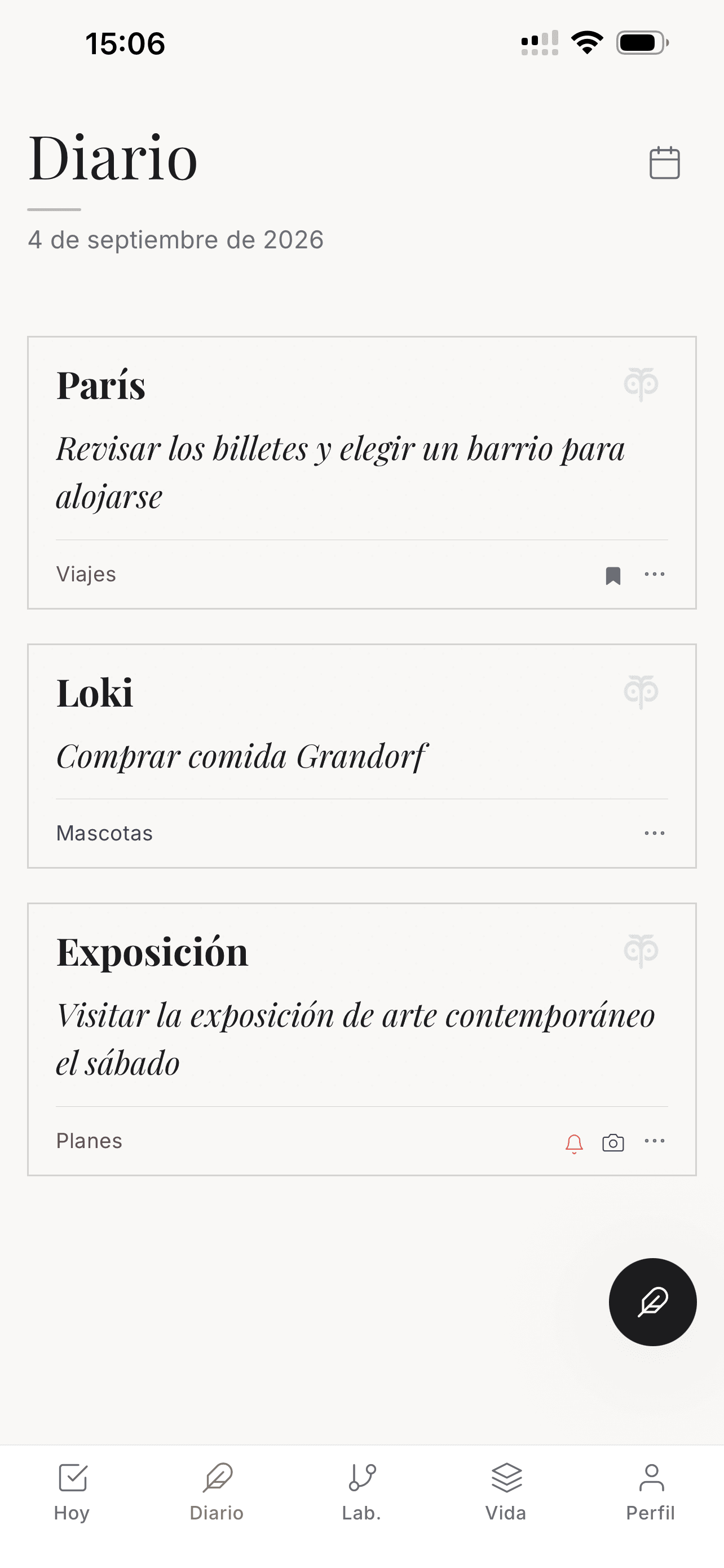 Mantén tus notas personales organizadas.