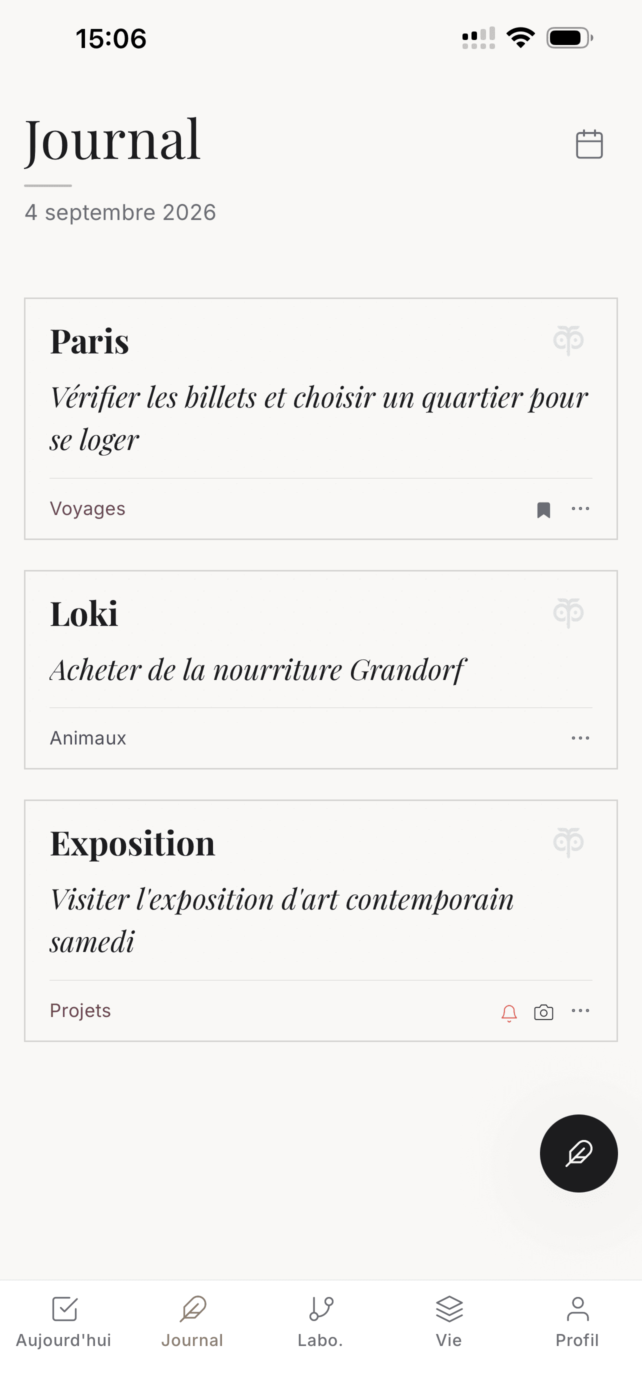 Gardez vos notes personnelles organisées.
