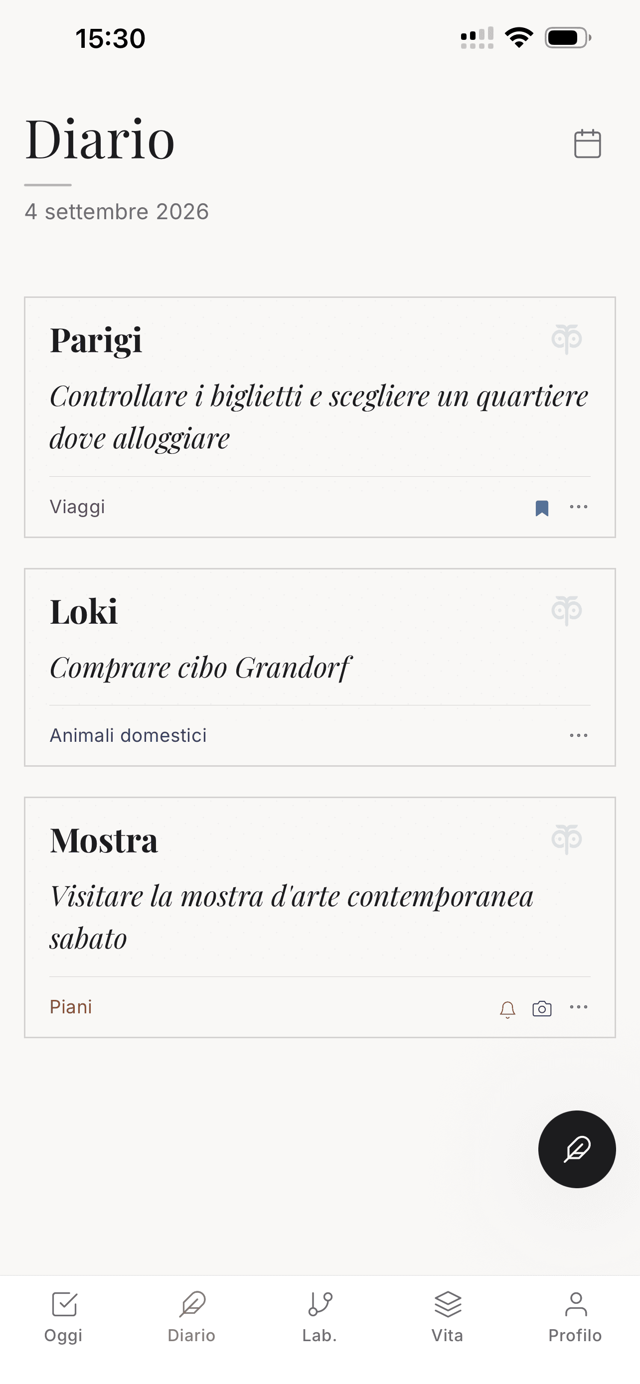 Tieni in ordine le tue note personali.