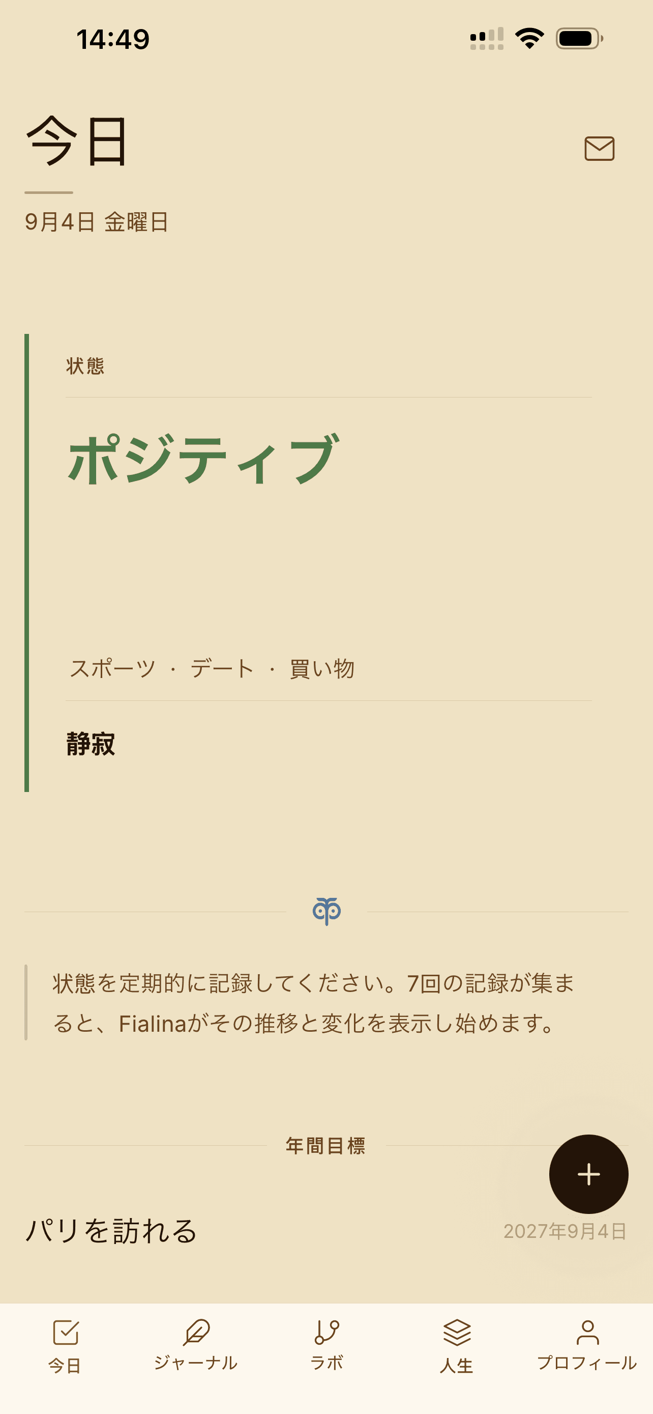 毎日の状態を記録します。