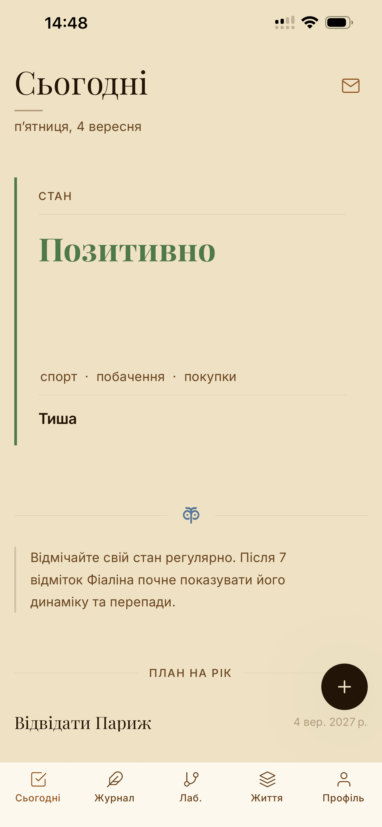 Спостерігайте, яким був день.